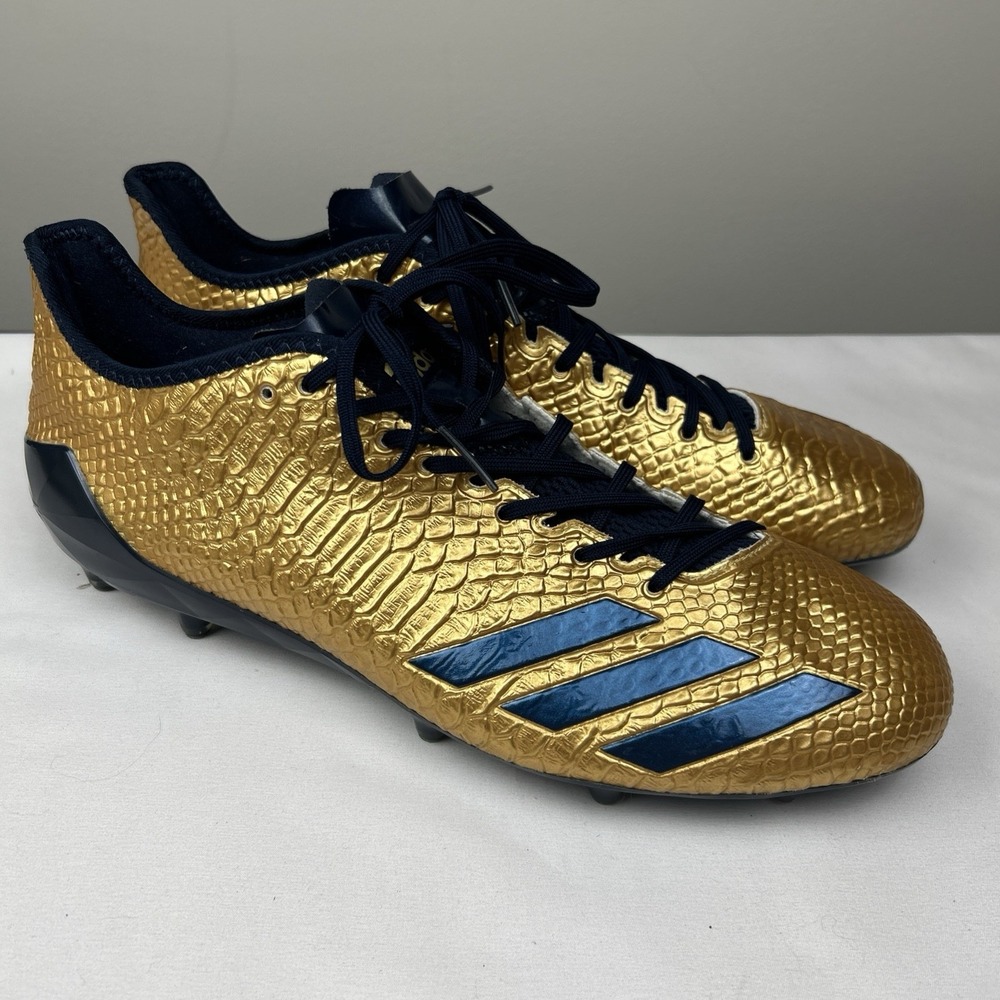 Adidas Adizero 5-Star 6.0 Gold Navy Snakeskin Football Cleats Size 13 (BW0781)